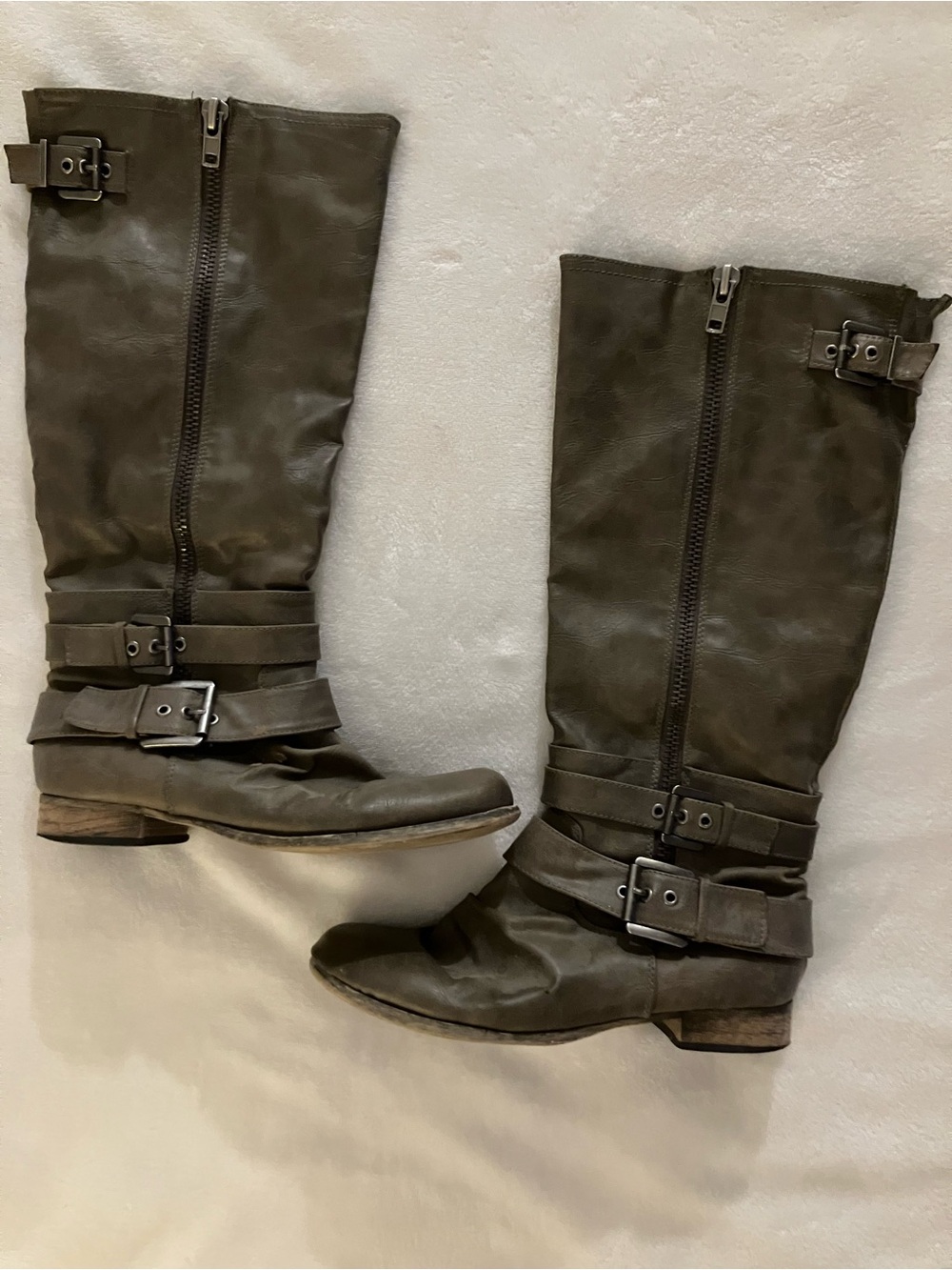 Carlos by Carlos Santana Tall Buckle Lace-Up Riding Boots in Olive